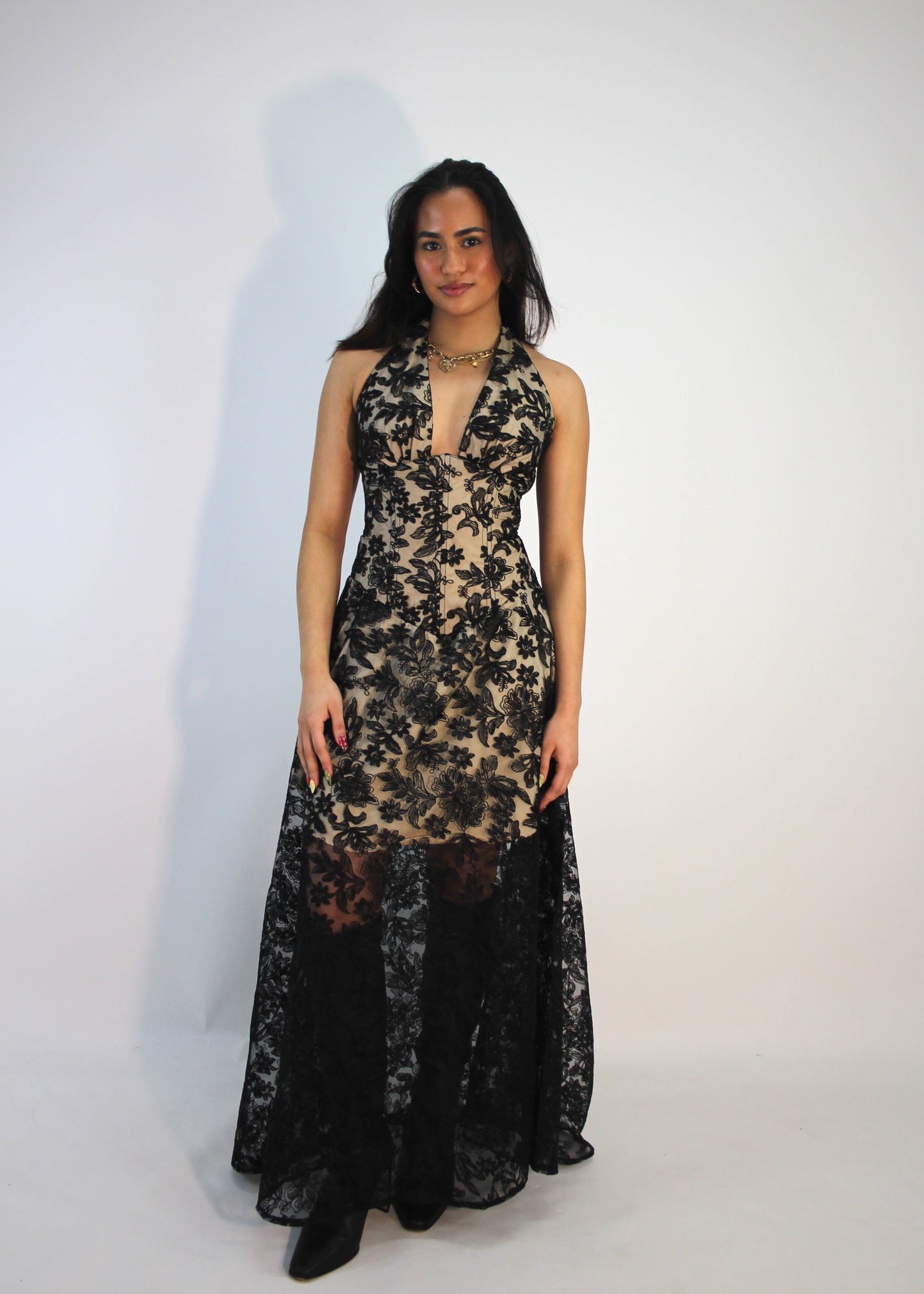 Arabella Lace Maxi Dress - Black Lace