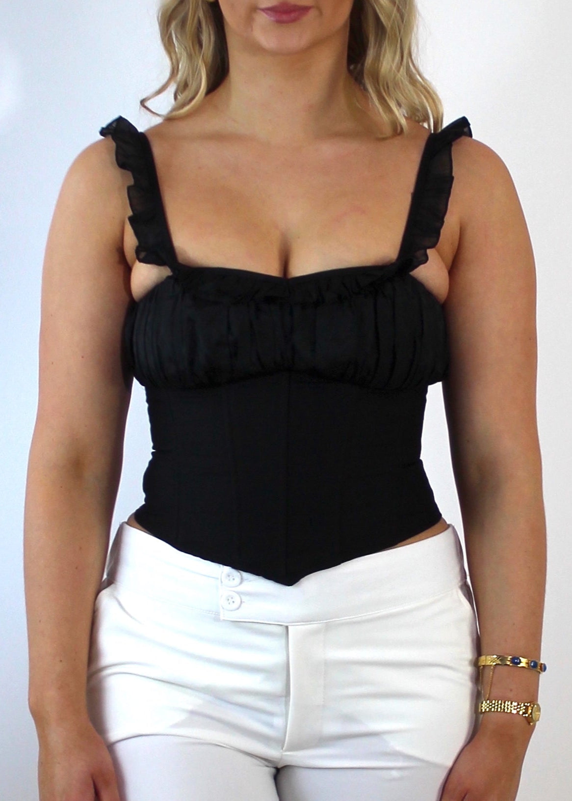Lacy top White | Black | Red