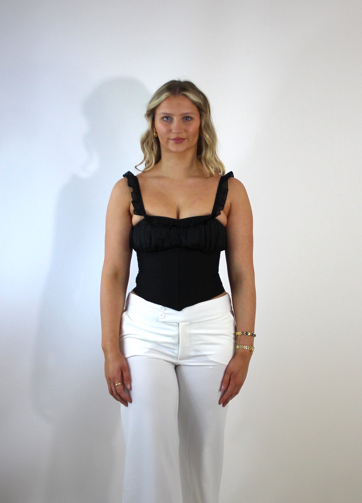 Lacy top White | Black | Red