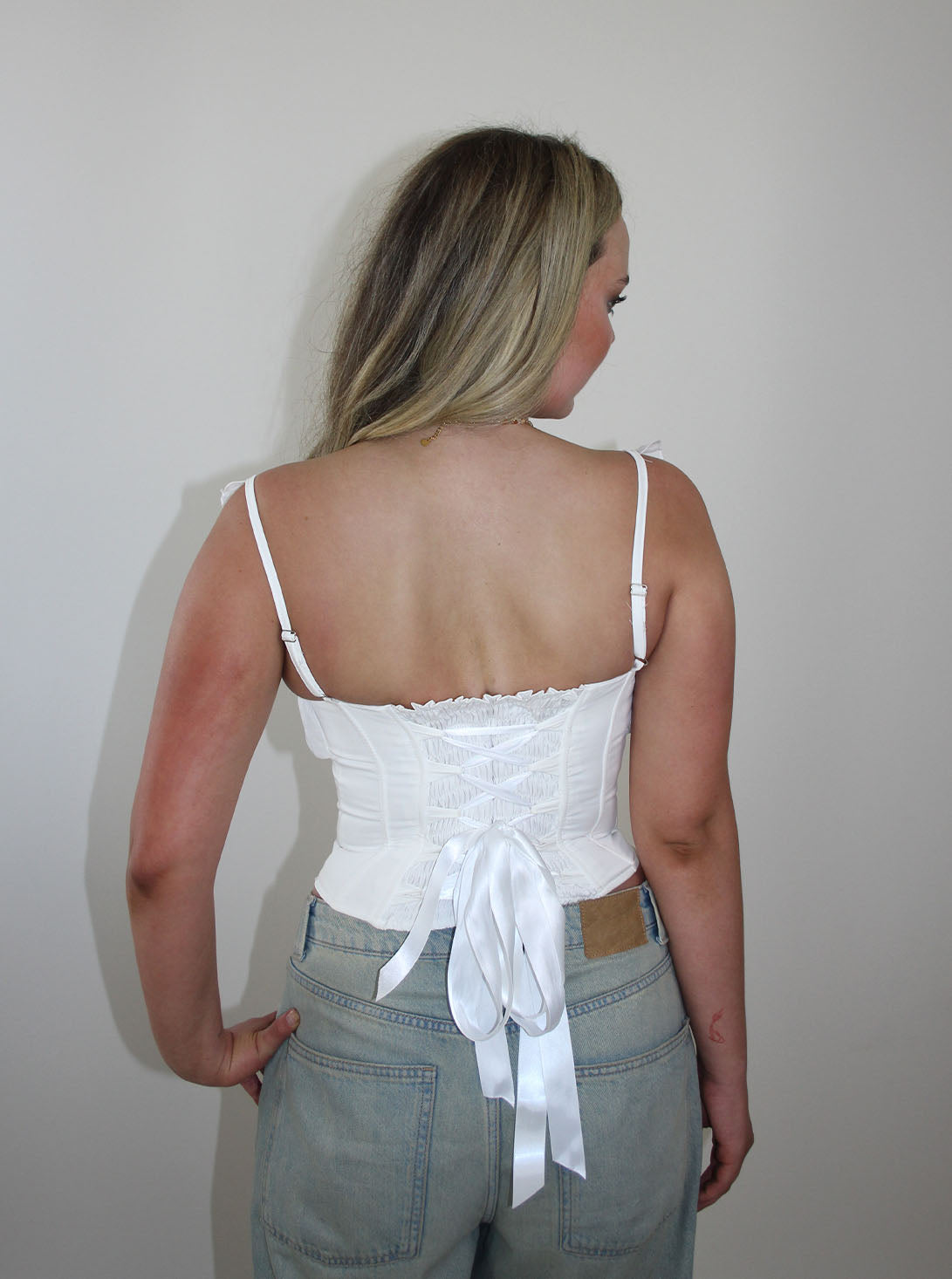 Lacey white top