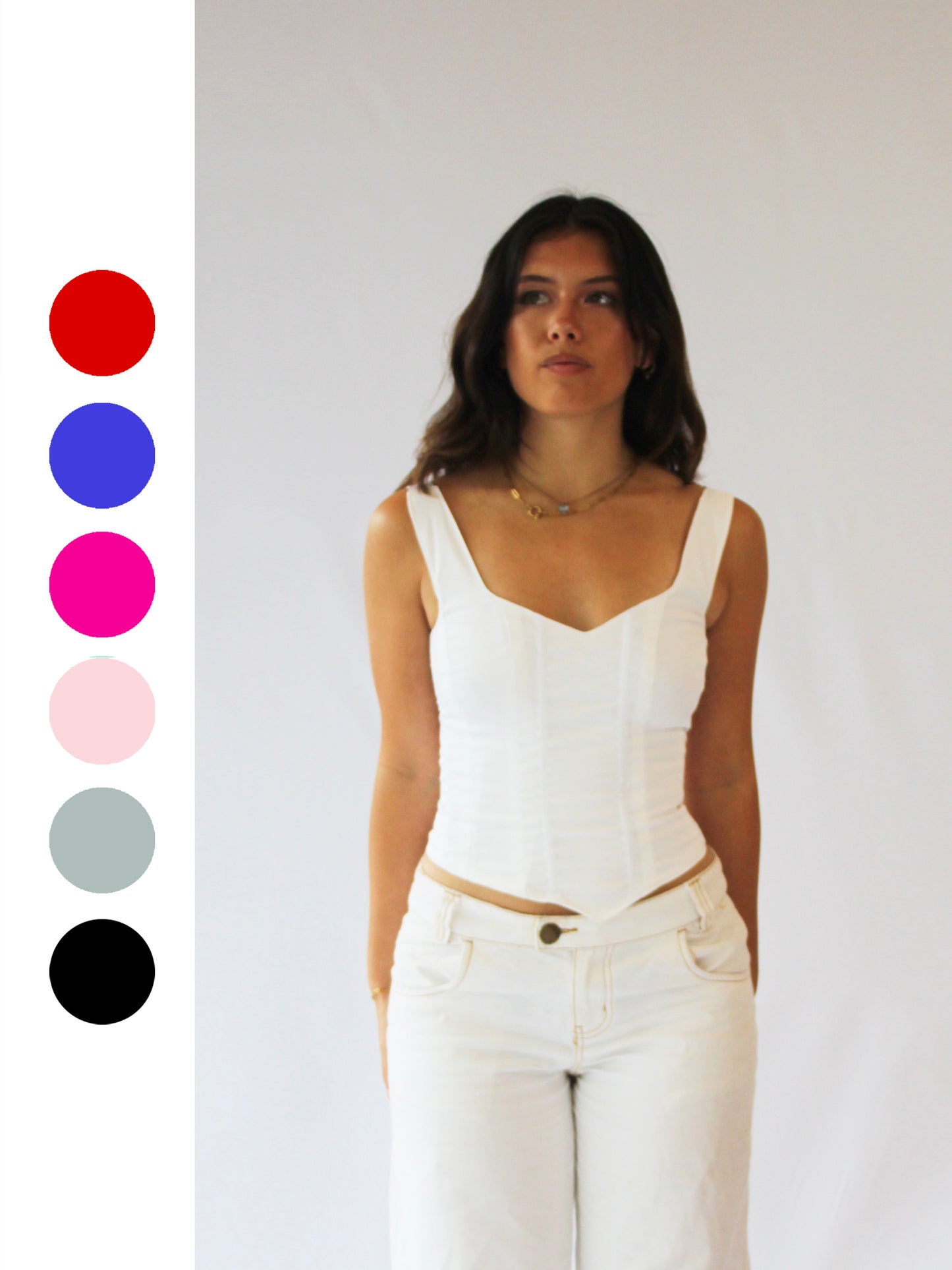 Corset Vest Sateen solid colours