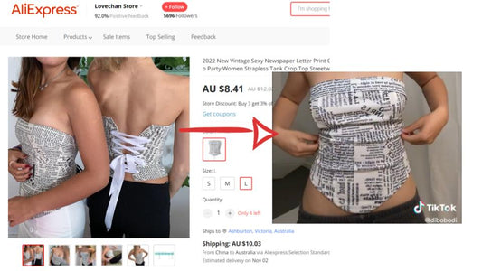 Dibo strapless newspaper corset vs AliExpress boob tube