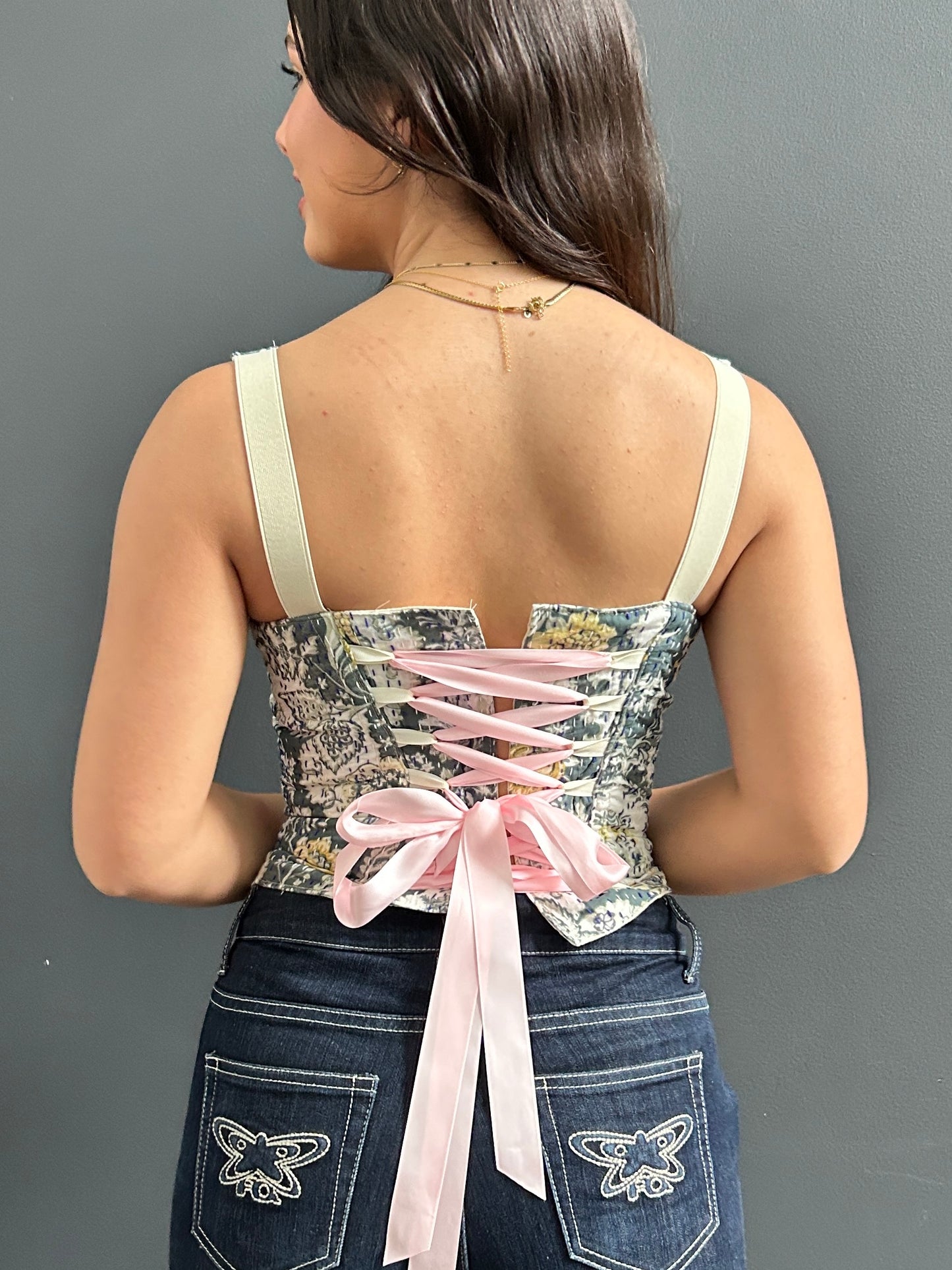 Corset Vest vintage florals