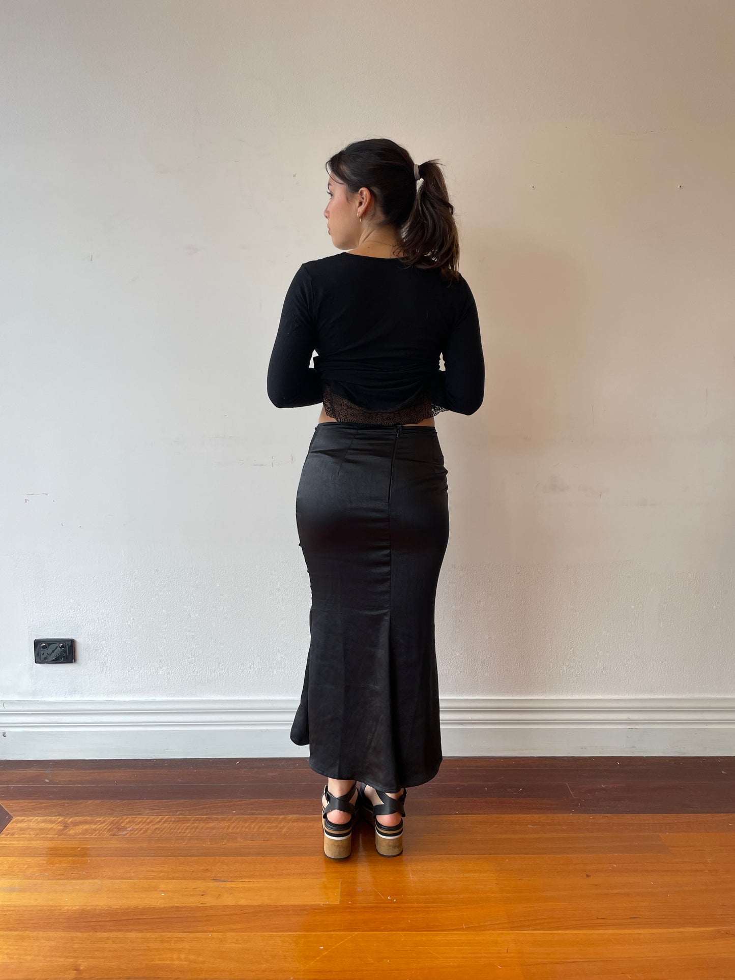 Skirt Black Satin (Was $30)