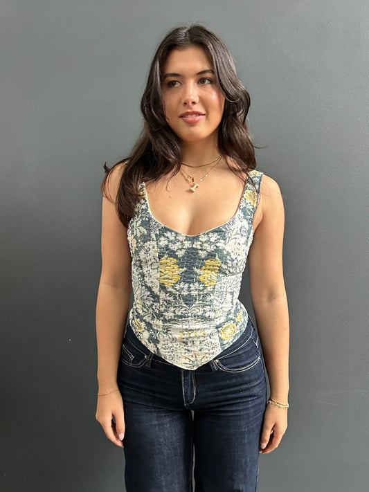 Corset Vest vintage florals