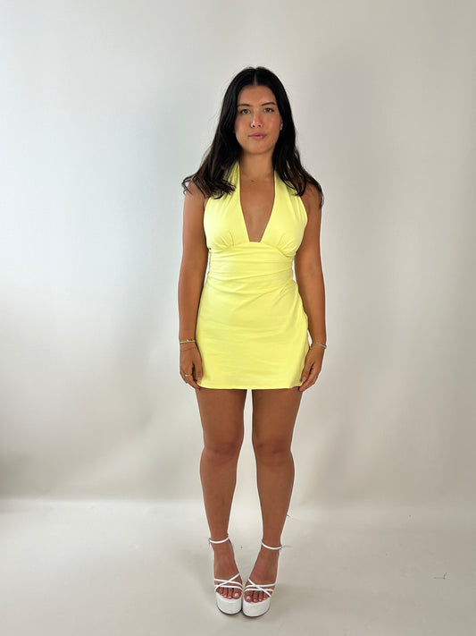 halter mini dress