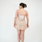 Strapless mini corset dress in Gingham