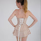 Strapless mini corset dress in Gingham