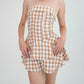 Strapless mini corset dress in Gingham