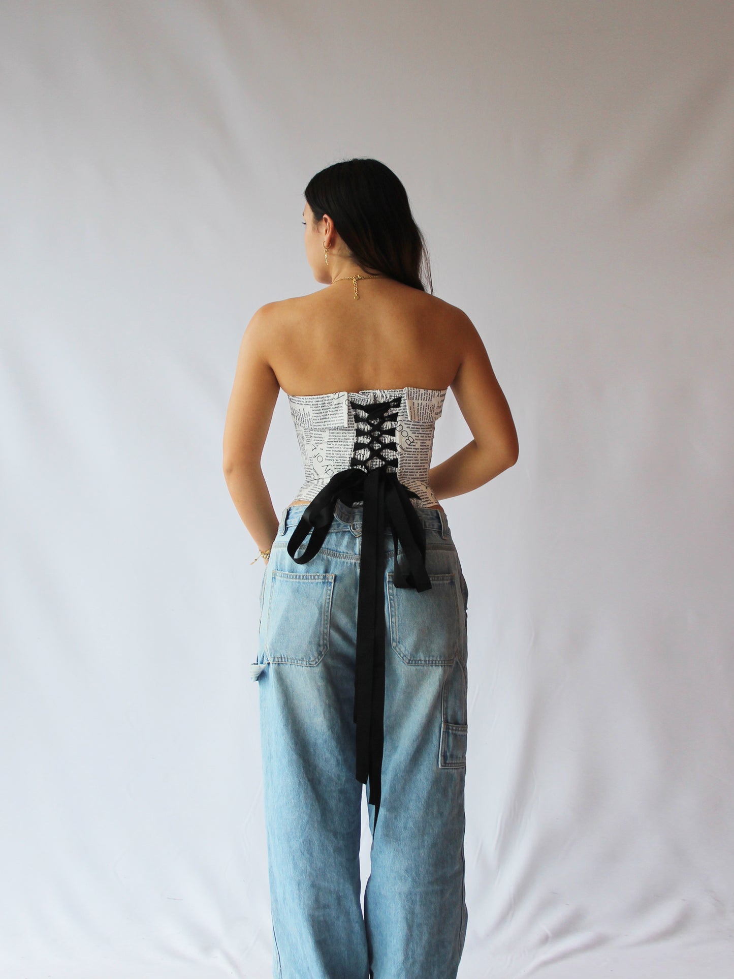 NEW Corset Strapless Newspaper Top Only - (was $110)