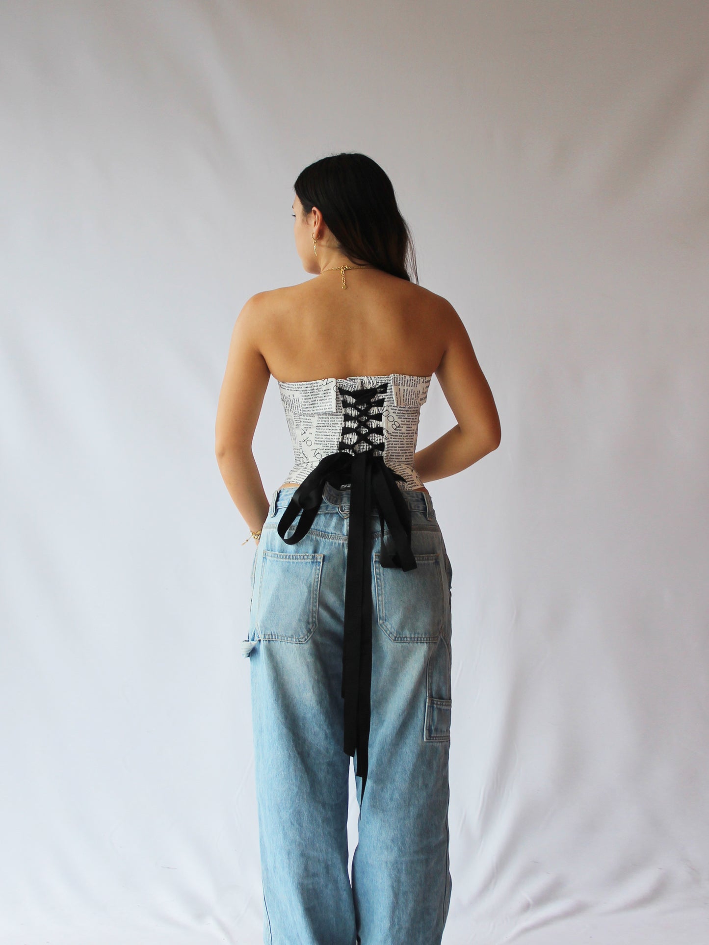 NEW Corset Strapless Newspaper Top Only - pre-orders for early June restock