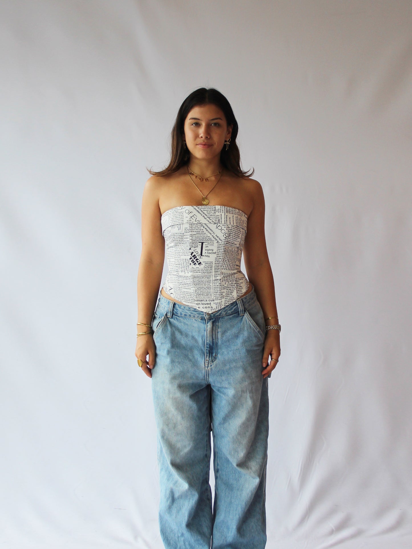 NEW Corset Strapless Newspaper Top Only - (was $110)