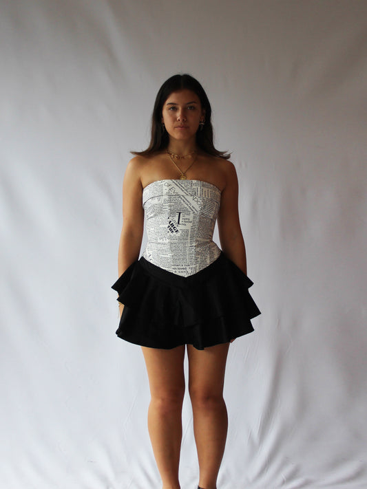 NEW Corset Strapless Newspaper Top Only
