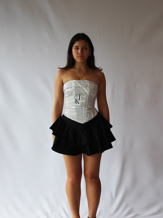 NEW Corset Strapless Newspaper Top Only - pre-orders for early June restock