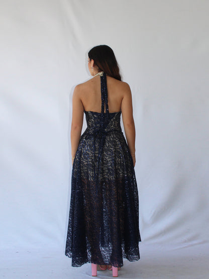 Arabella Lace Maxi Dress - Black Lace