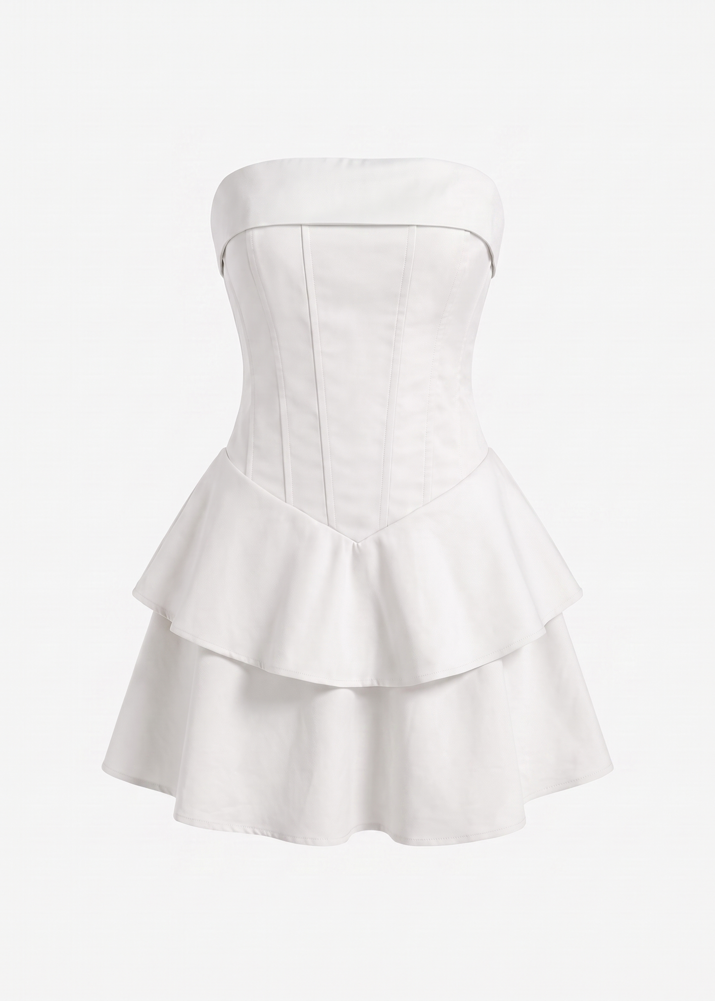 strapless mini rara dress - White