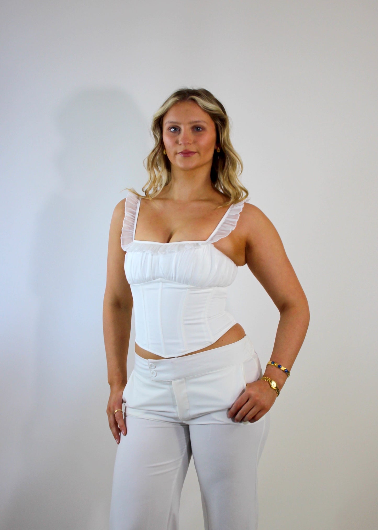Lacey white top