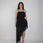 Dress Black midi long three layers