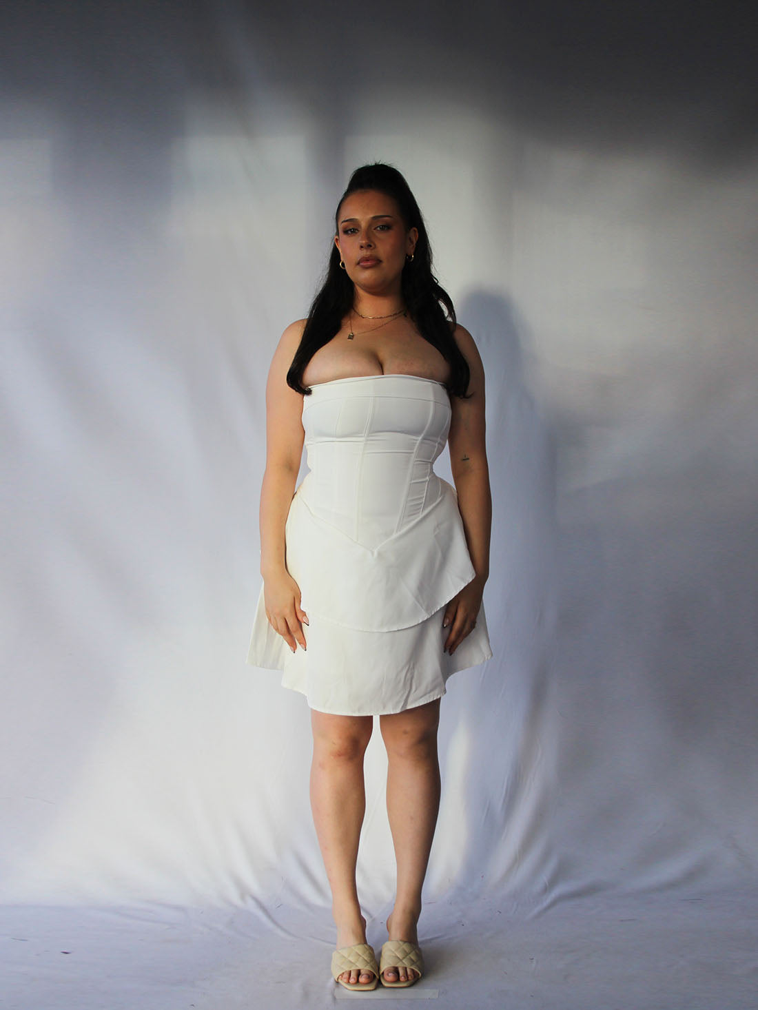 white rara dress strapless mini rara dress