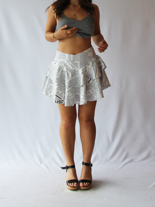 NEW Skirt News paper Ra Ra 2 layers - in stock