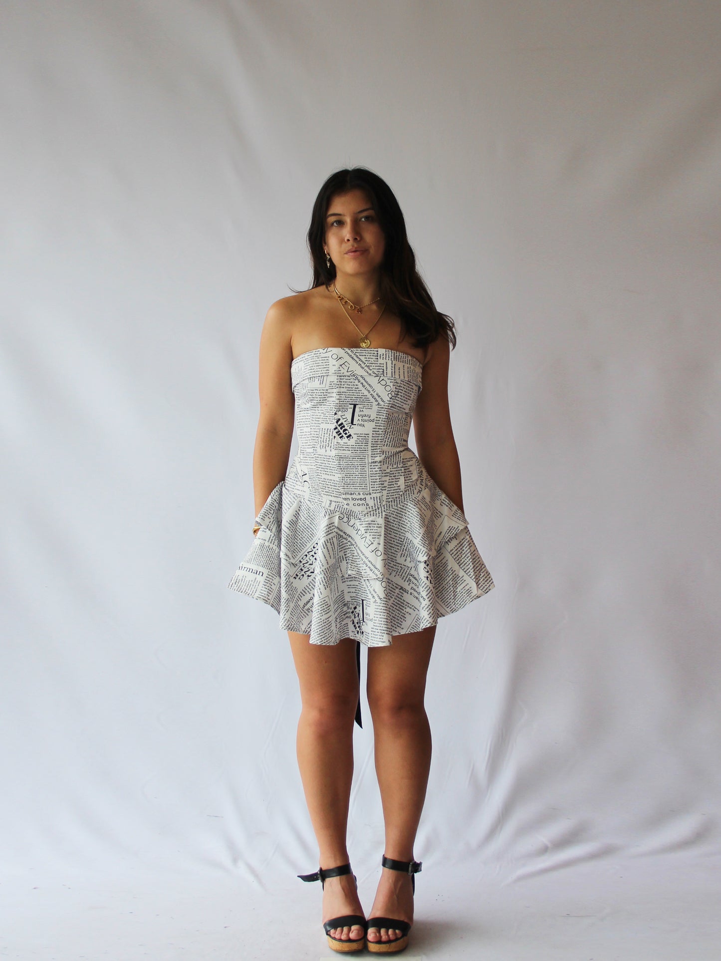 NEW Skirt News paper Ra Ra 2 layers - in stock
