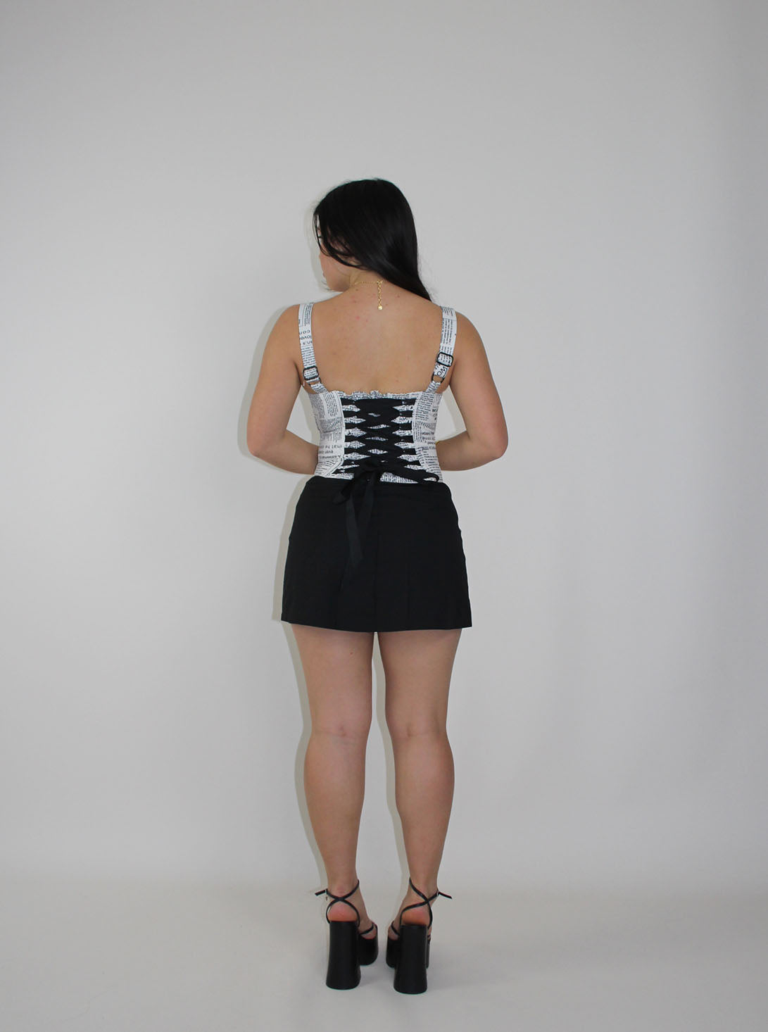 Corset Vest newspaper (new fabric)