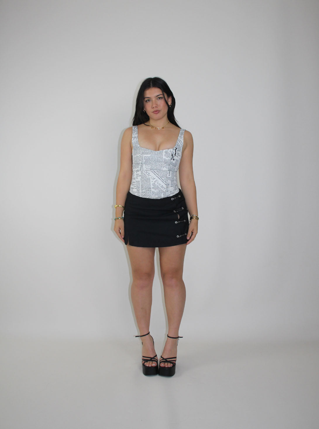 Corset Vest newspaper (new fabric)