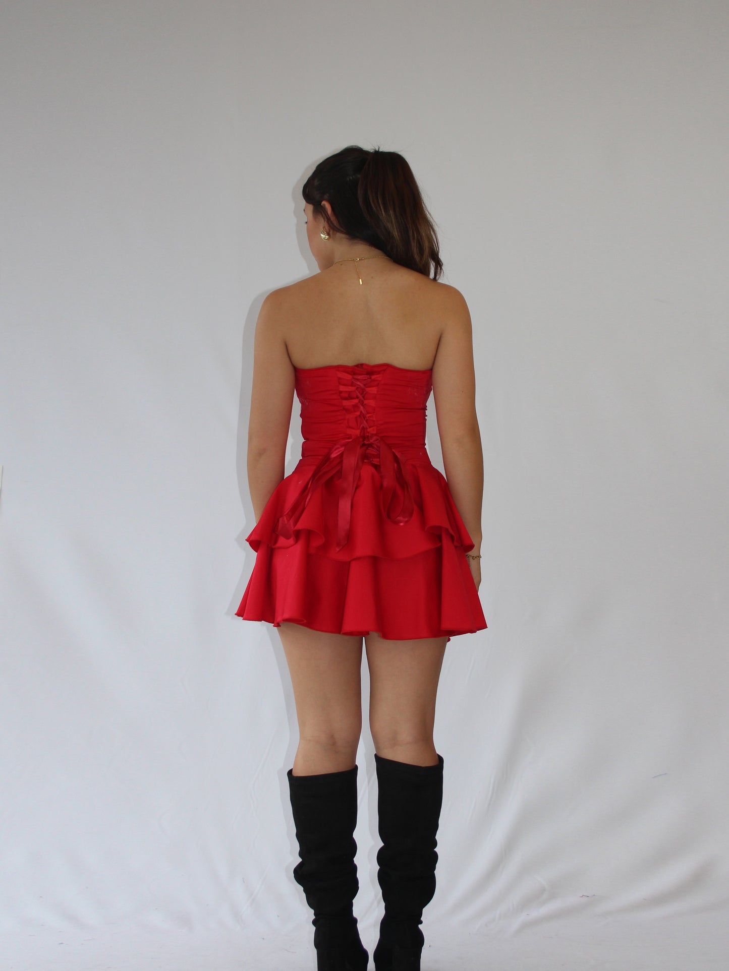 strapless mini dress - solid colours