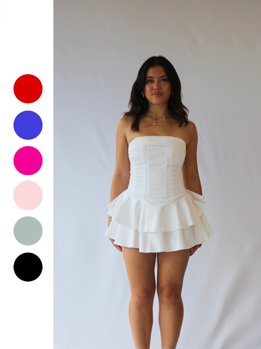 strapless mini dress - solid colours