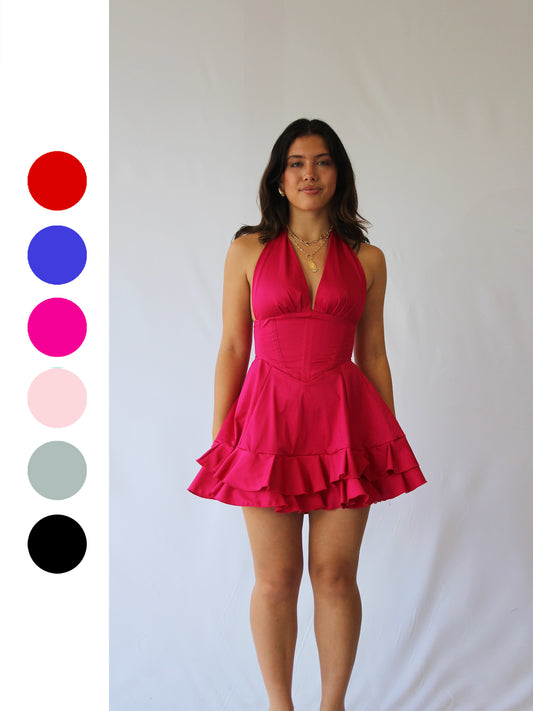 Arabella mini dress - Sateen solid colours