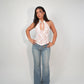 Luna Midi Top - White Lace