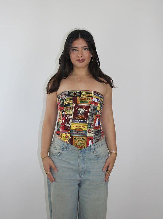 Corset Strapless Coffee