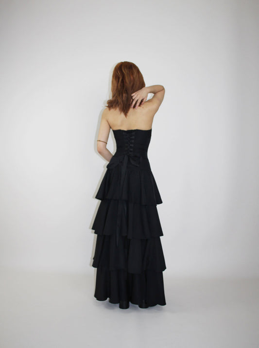 Layered Maxi Skirt Black