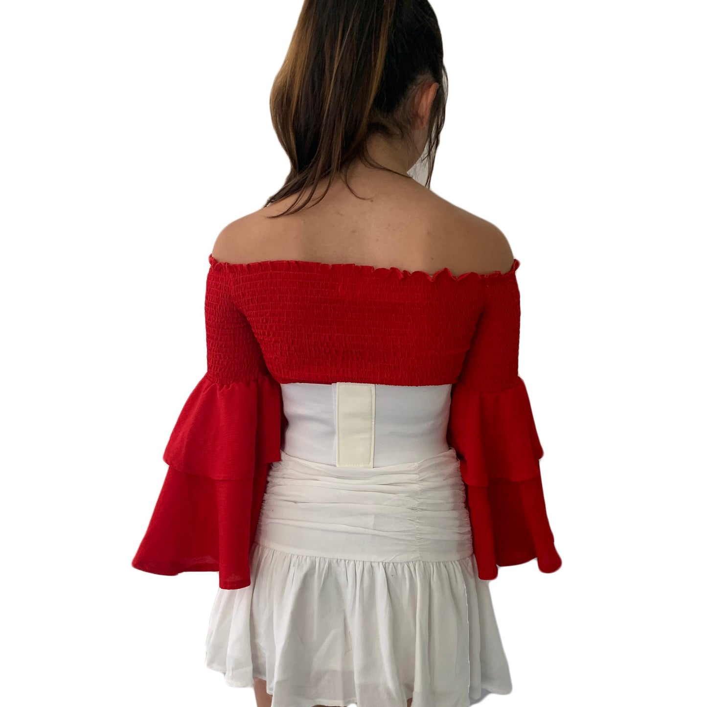 Corset Belt White/Black Elastic